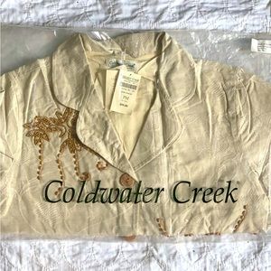 COLDWATER CREEK NWT White Embroidered (NWT
Tencel Floral Jacket